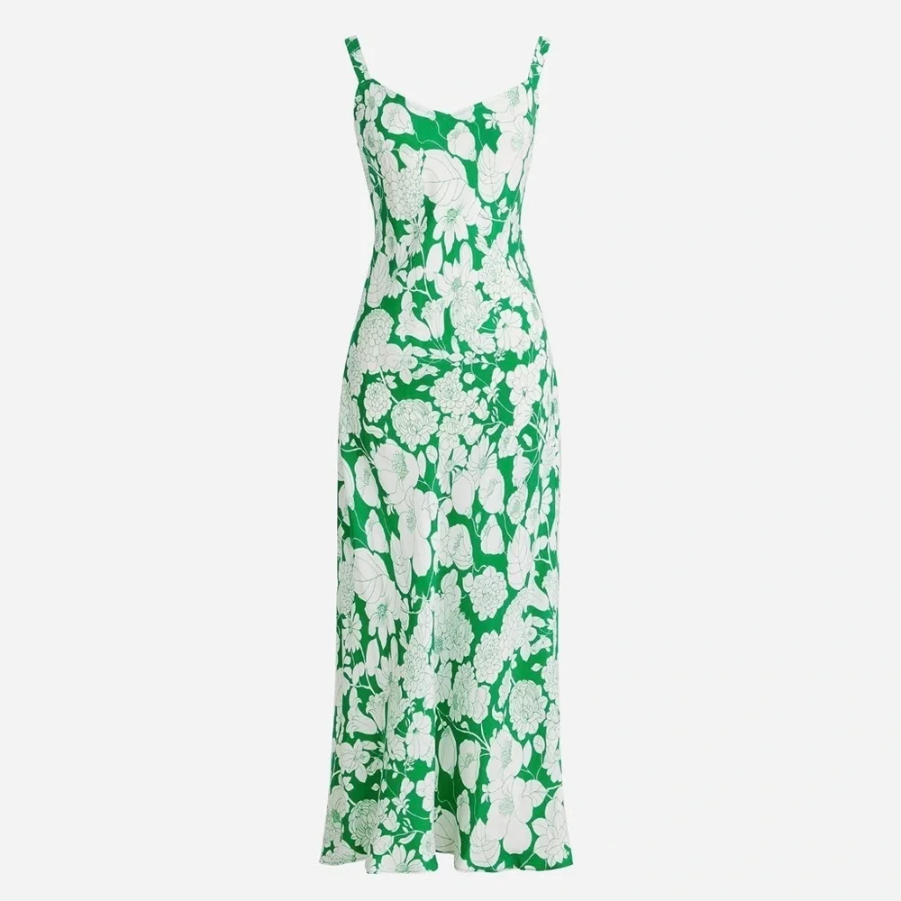 J. Crew Gwyneth V-Neck Slip Dress in Kelly floral